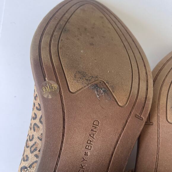 LUCKY BRAND Natania Womens Boots Sz 9M Tan Leopard Safari Chic Tan Chunky Heel - Picture 11 of 13